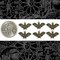 Chocolate Brown Plated Brass Bat Charms - Set of Six - RB-C12
